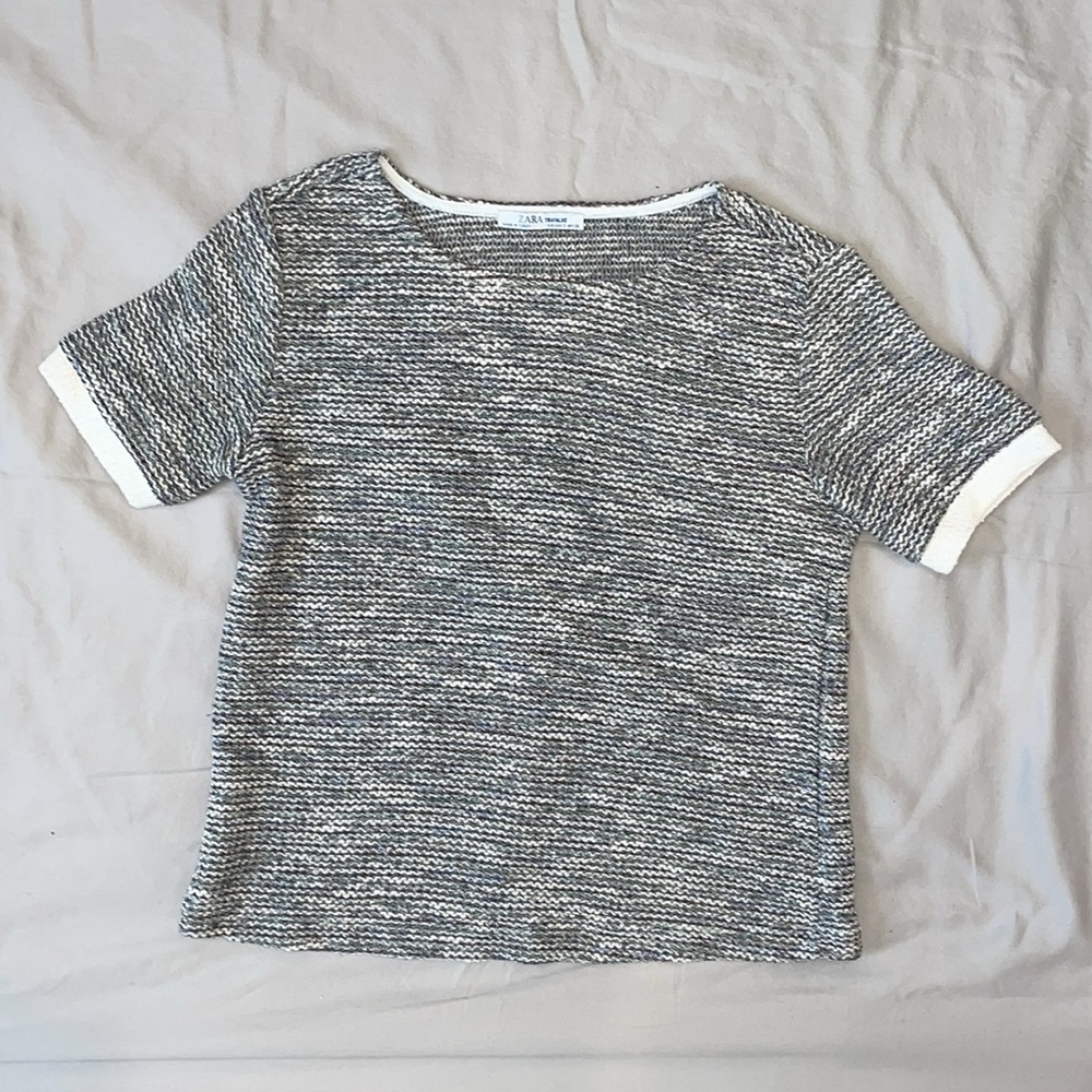 Zara Jacquard Top with Colorful Weave, Small